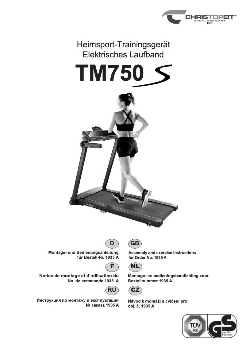 Page 1 de la notice Manuel utilisateur Christopeit TM 750S