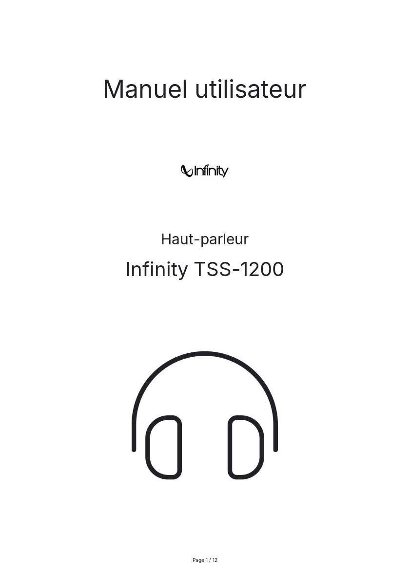 Image de la première page du manuel de l'appareil TSS-1200