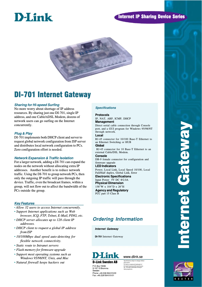 Image de la première page du manuel de l'appareil DI-701