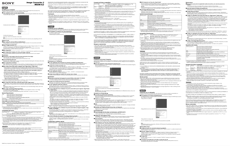 Page n°1 - Manuel utilisateur Sony MSSW-IC2