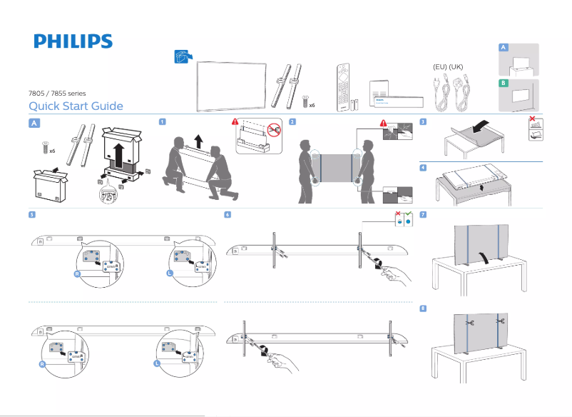Page n°1 - Guide de démarrage rapide Philips 75PUS7855
