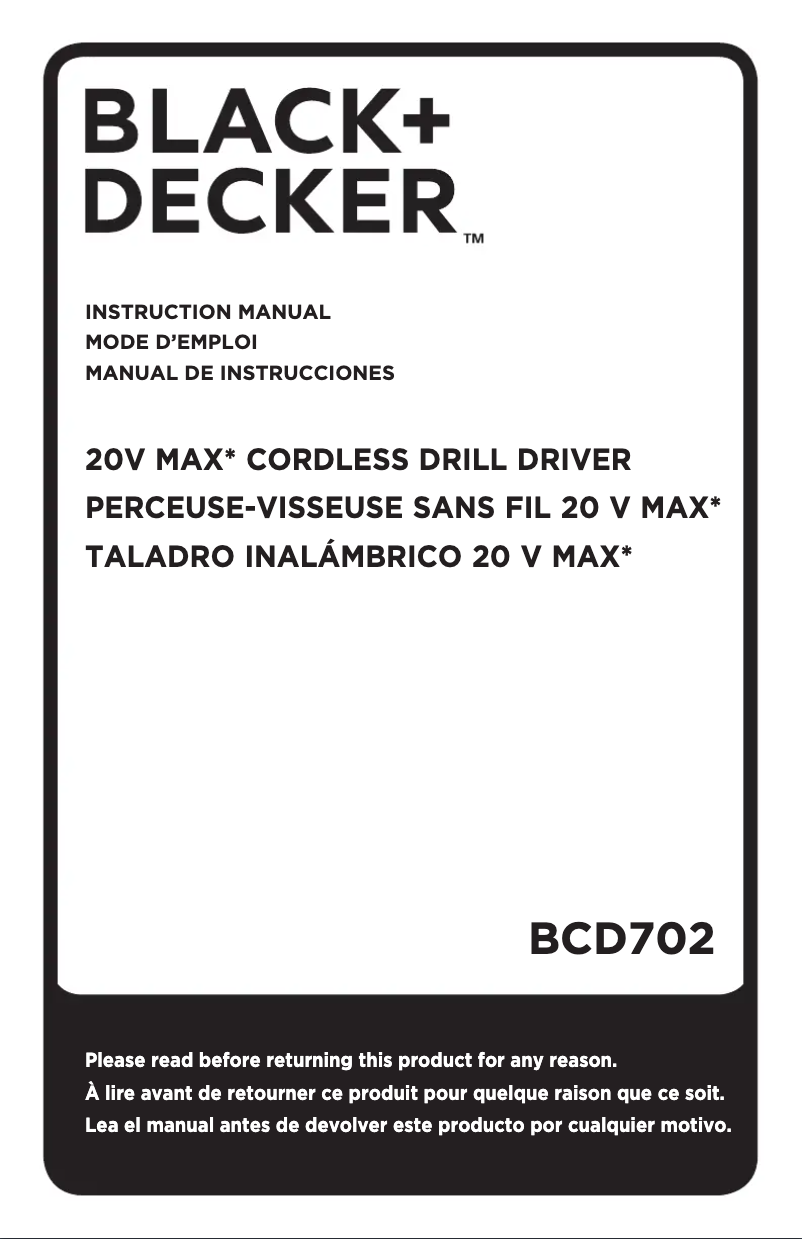 Image de la première page du manuel de l'appareil BCD702