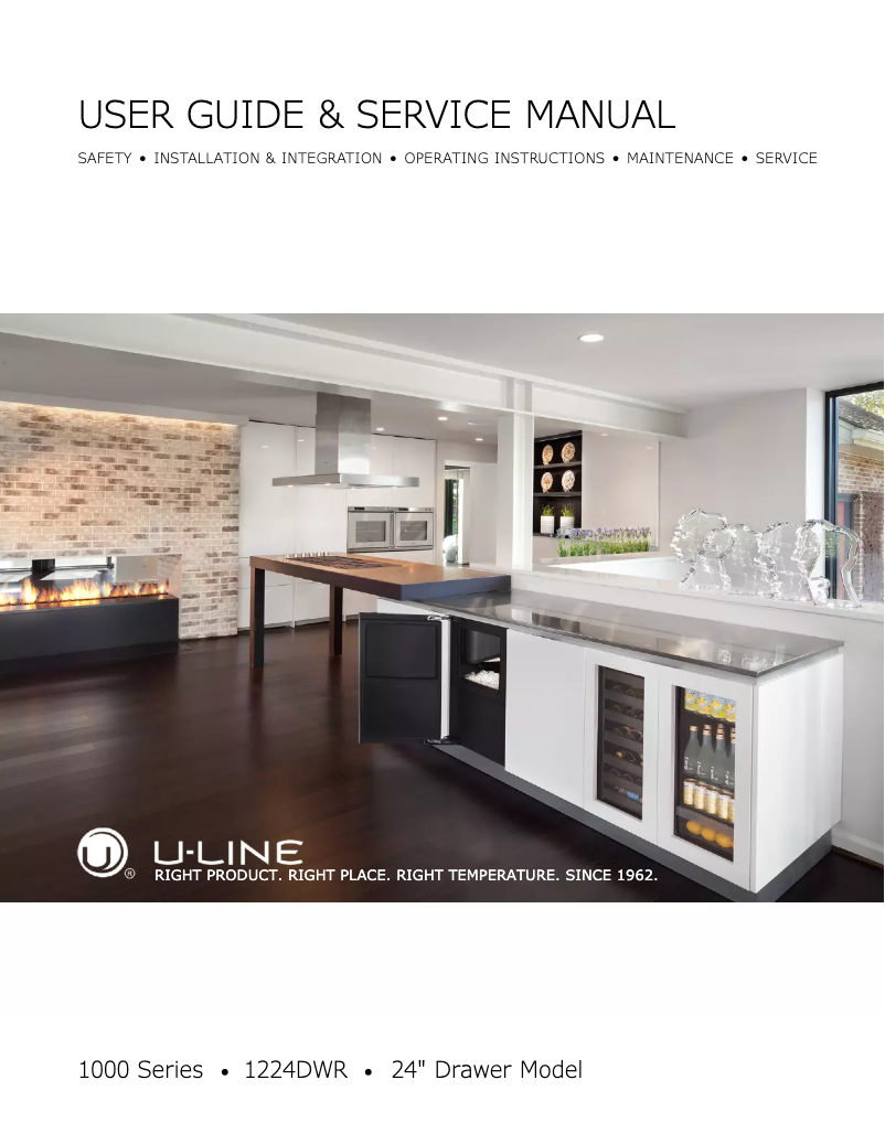Page n°1 - Manuel utilisateur U-Line U-1224DWRS-00B
