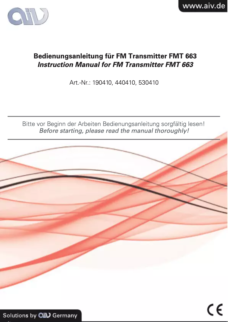 Image de la première page du manuel de l'appareil FMT 663