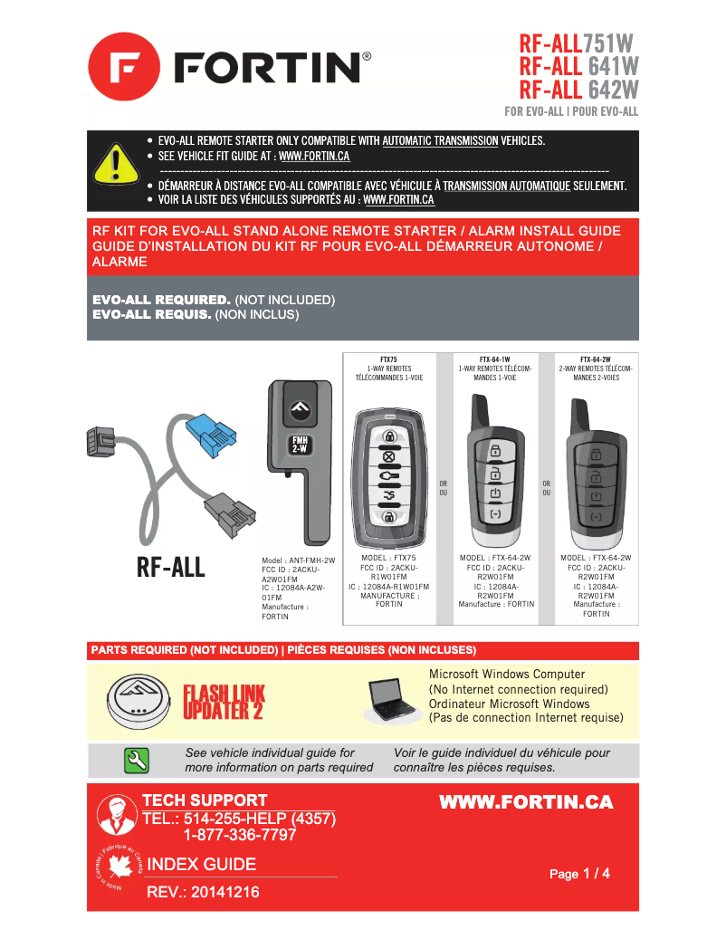 Image de la première page du manuel de l'appareil RF642W