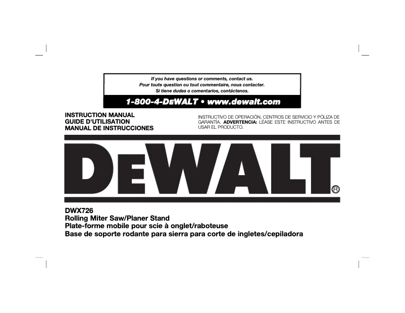Image de la première page du manuel de l'appareil DWX726