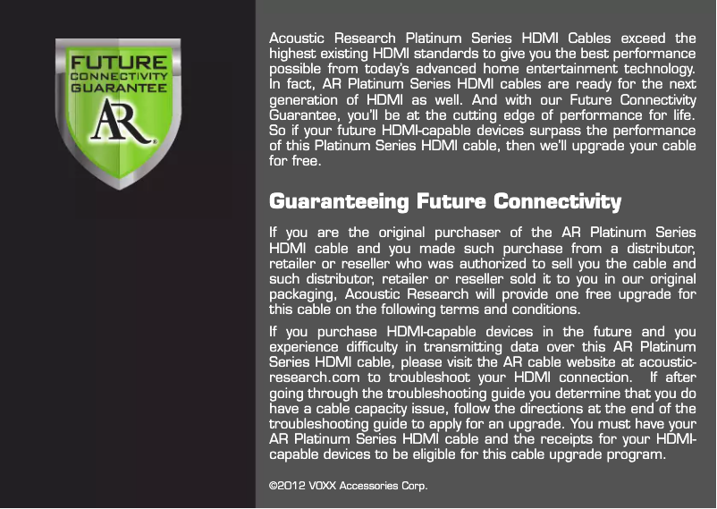 Página 1 del manual Manual de usuario Acoustic Research ARPH6