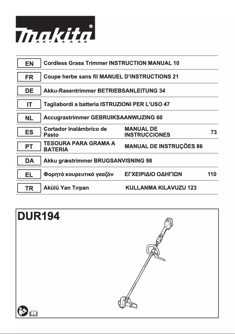 Page n°1 - Manuel utilisateur Makita DUR194