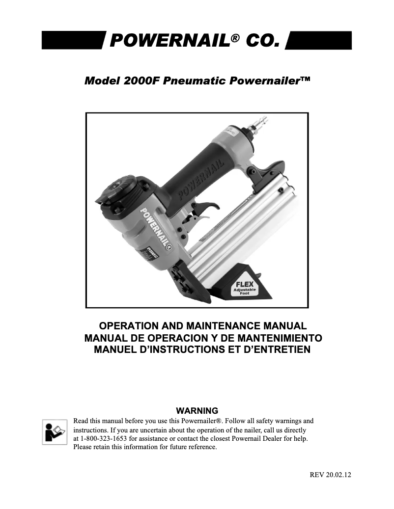 Page 1 de la notice Manuel utilisateur POWERNAIL 2000F