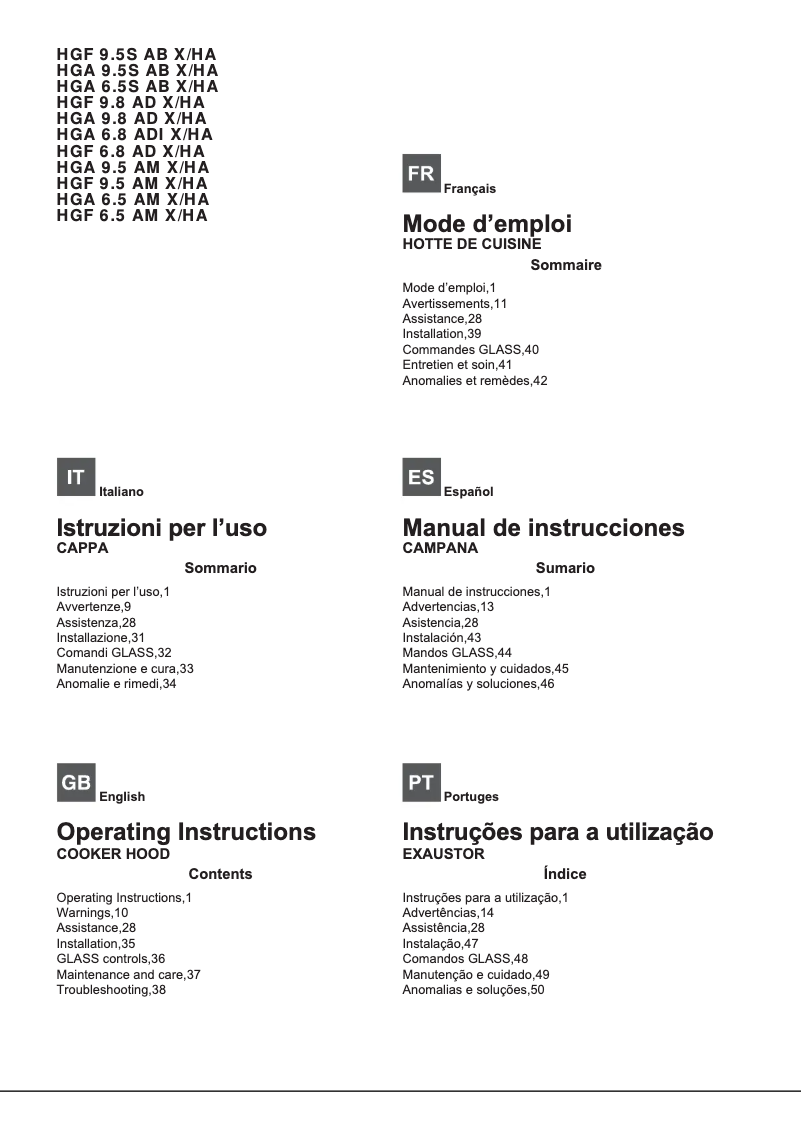 Page 1 de la notice Manuel utilisateur Hotpoint Ariston HGF 9.5 AM X/HA