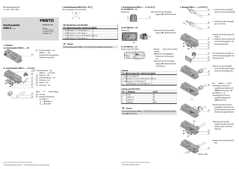 Page n°1 - Manuel utilisateur Festo VABS-S4-1S-G14-B-R3