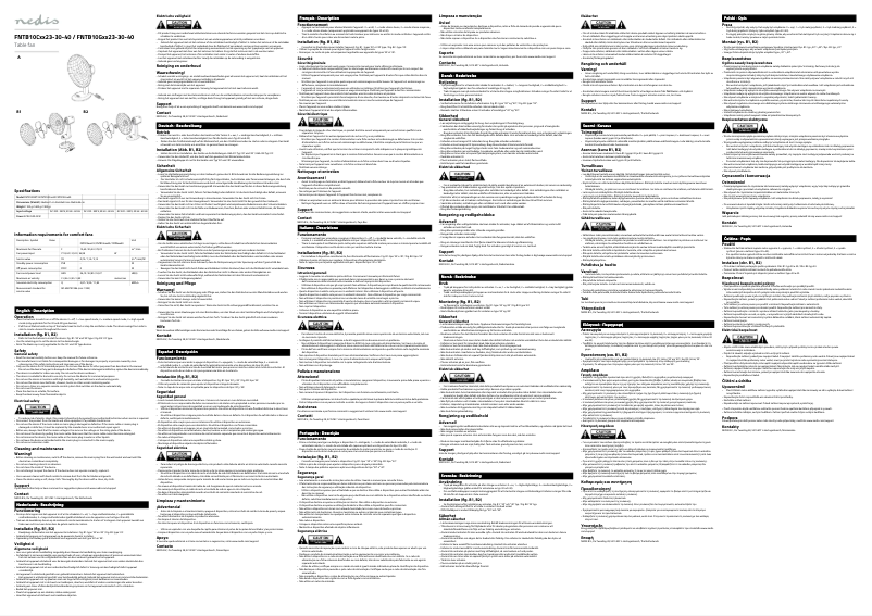 Page n°1 - Manuel utilisateur Nedis FNTB10CWT40