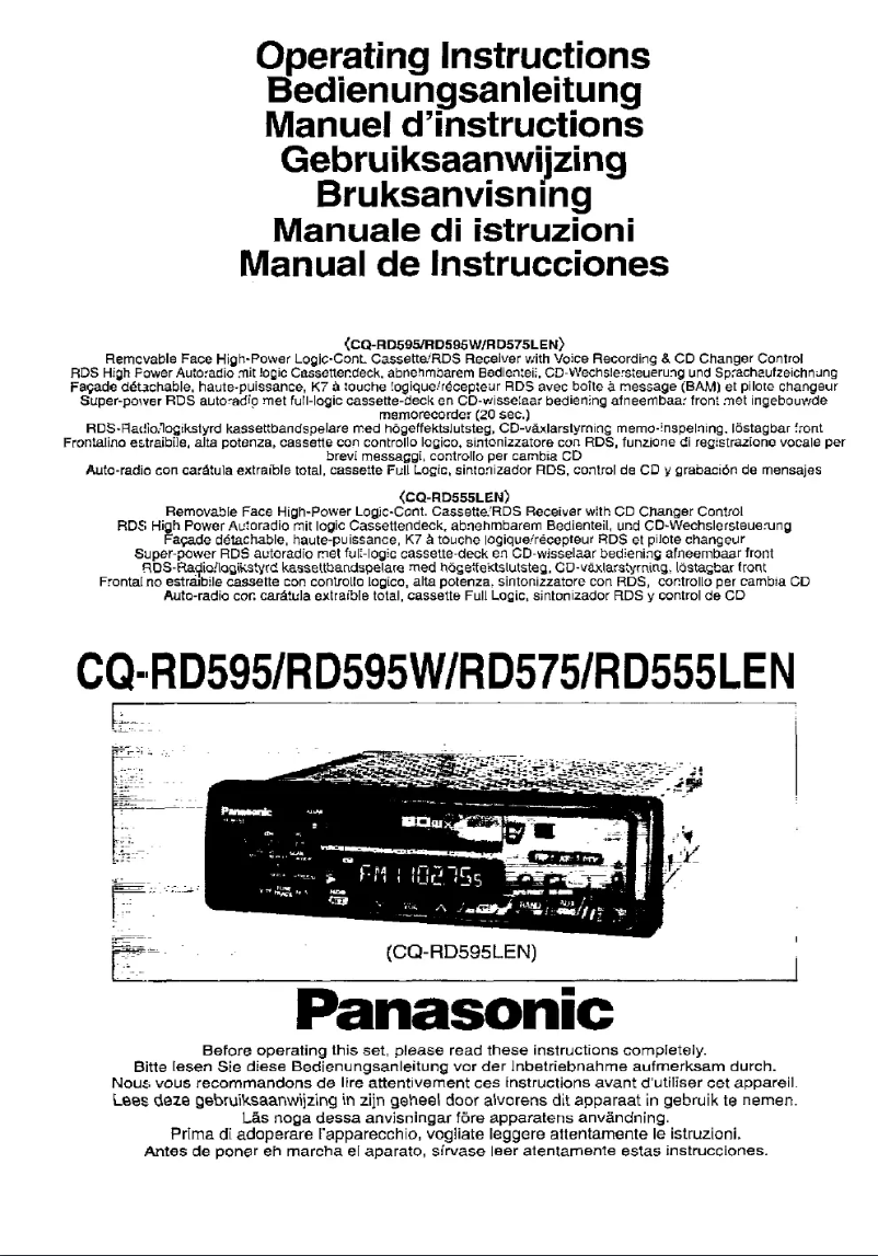 Imagen de la primera página del manual del dispositivo CQ-RD595