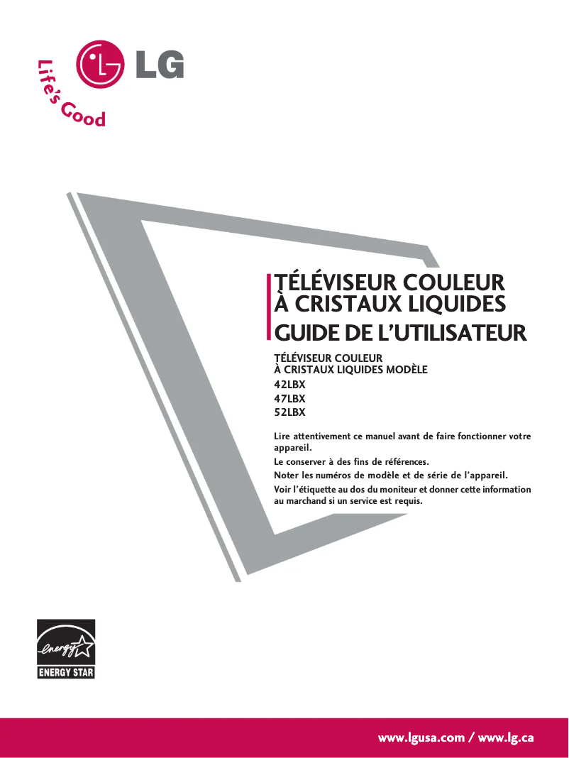 Page n°1 - Manuel utilisateur LG 47LB9DF