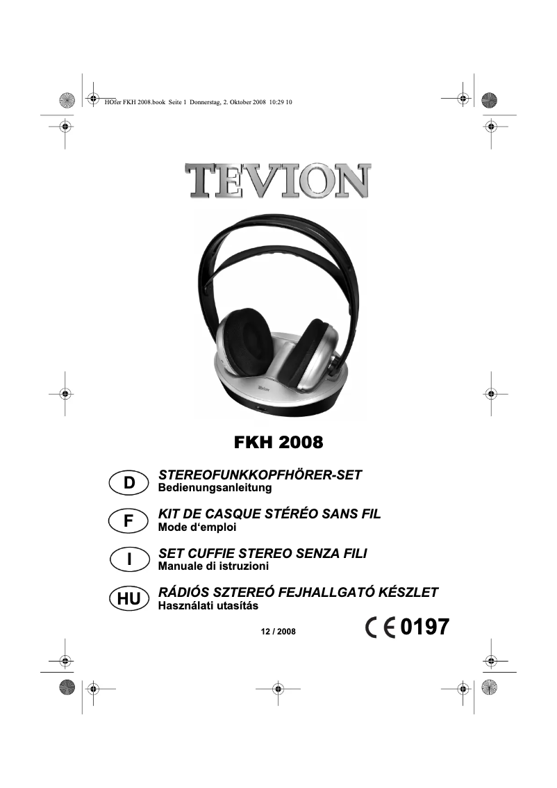 Page n°1 - Manuel utilisateur Tevion FKH 2008