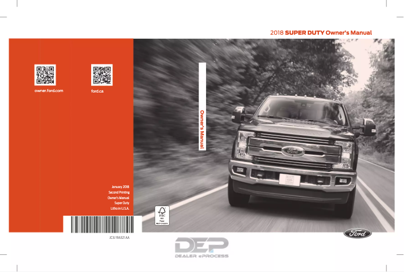 Page n°1 - Manuel utilisateur Ford F-450 Super Duty (2018)