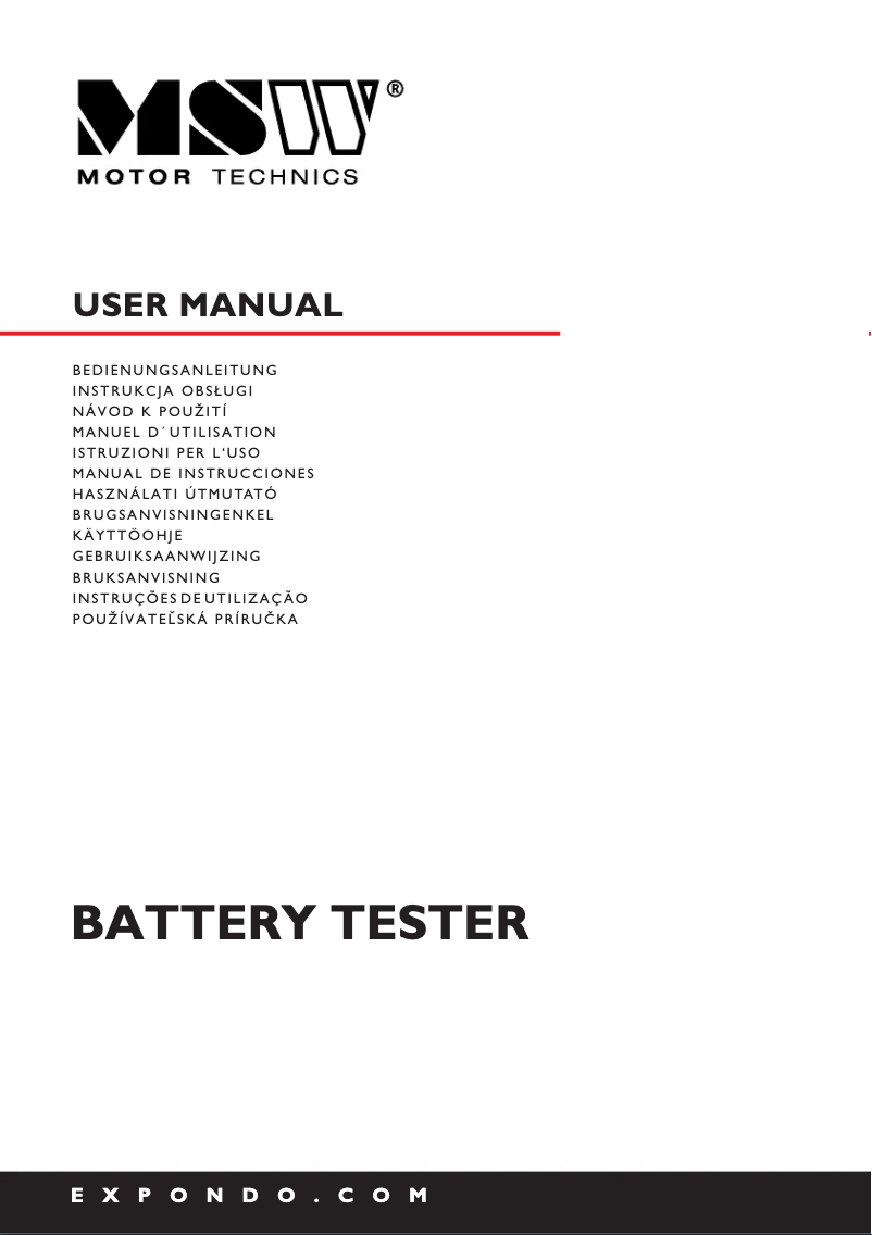 Image de la première page du manuel de l'appareil MSW-BLT-2
