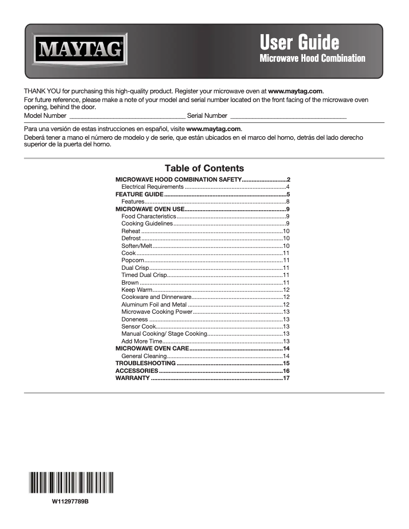 Image de la première page du manuel de l'appareil MMV4207JB