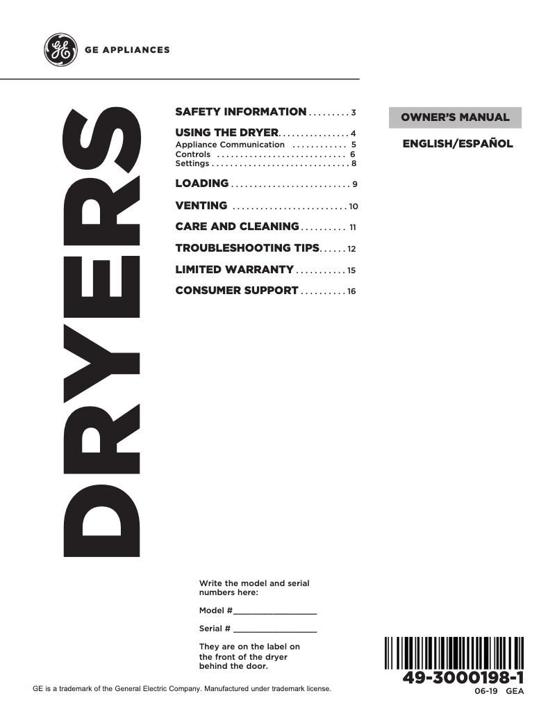 Image de la première page du manuel de l'appareil GTD84GCSNWS