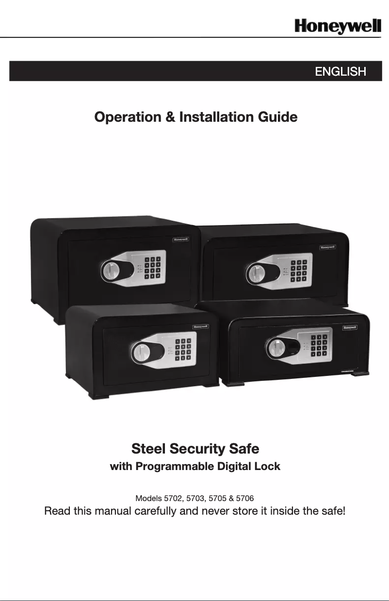 Page n°1 - Manuel utilisateur Honeywell 5705