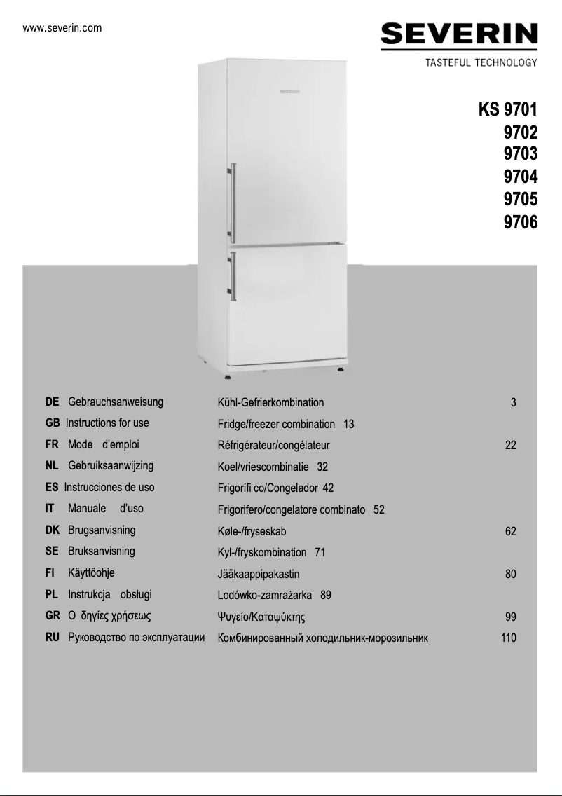 Page 1 de la notice Manuel utilisateur Severin KS 9706