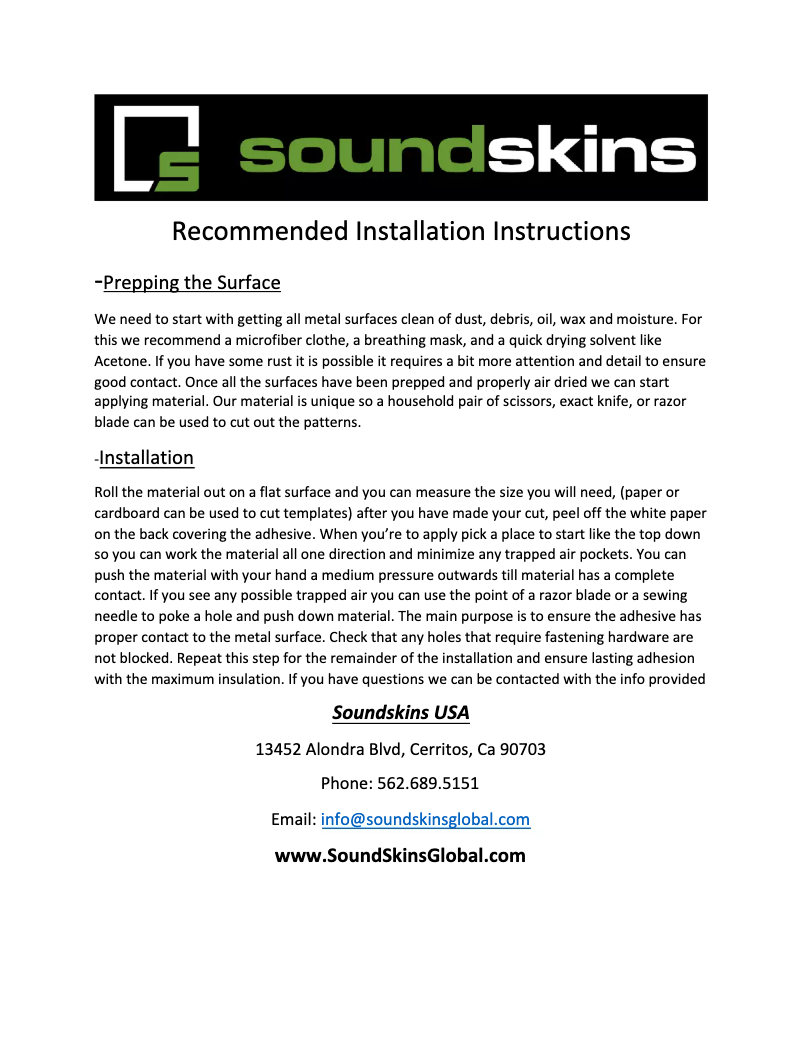 Page n°1 - Manuel utilisateur Soundskins Rings v3 SSK-RINGS