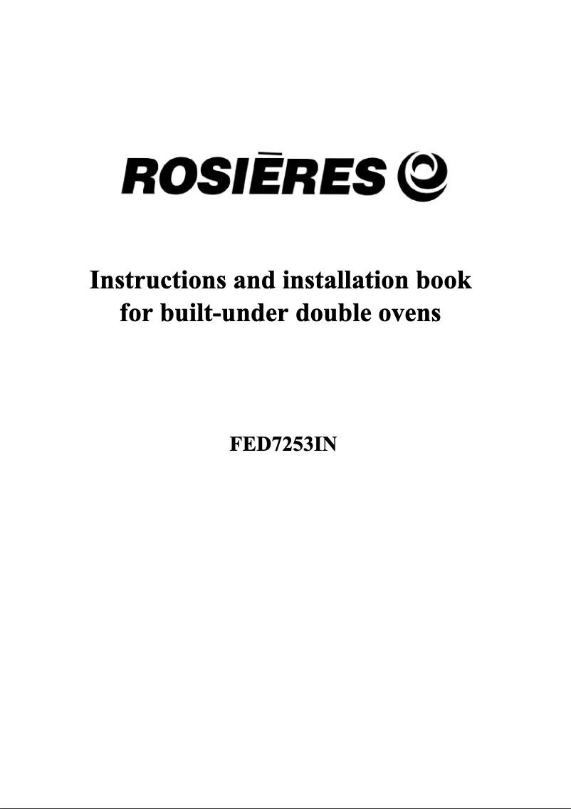 Página 1 del manual Manual de usuario Rosieres FED 7253 IN