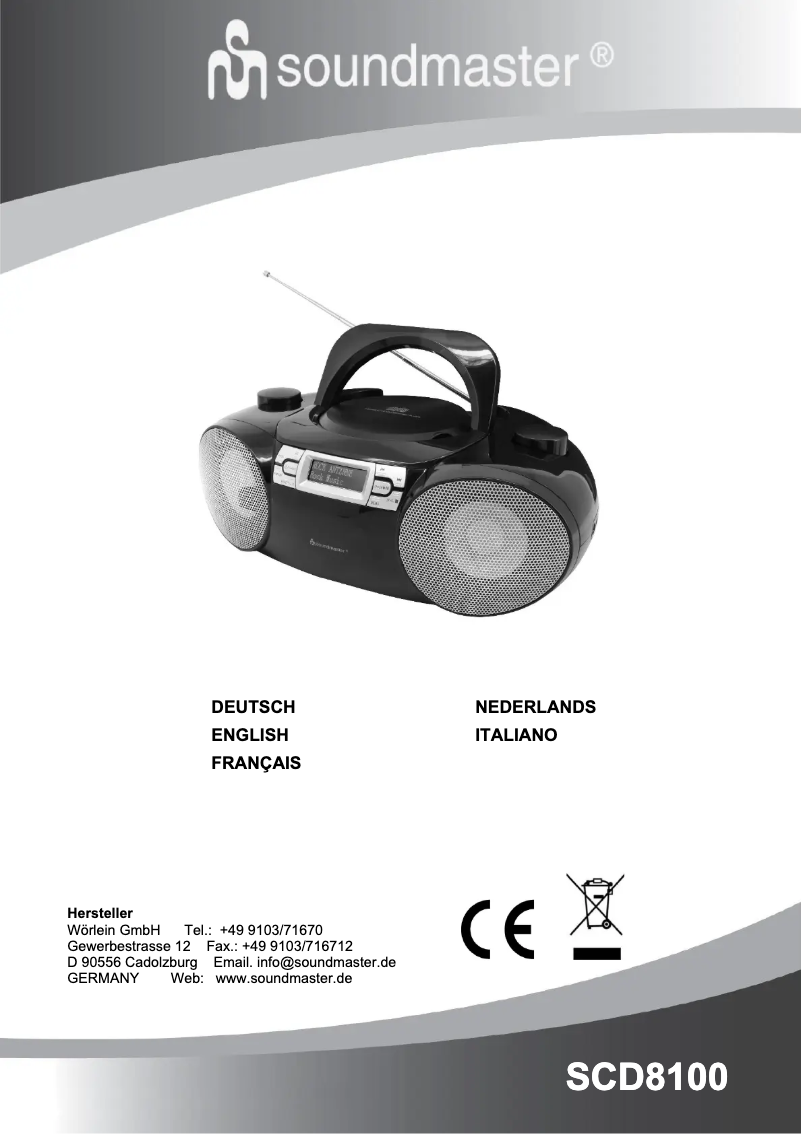 Image de la première page du manuel de l'appareil SCD8100