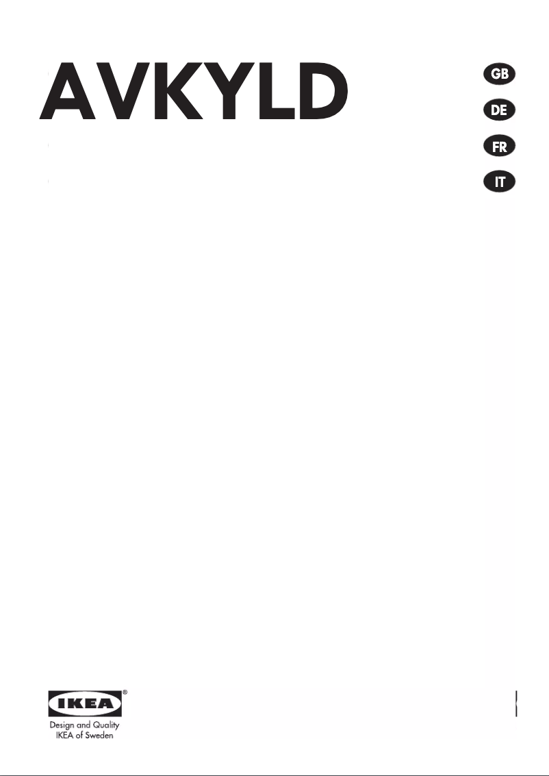 Page 1 de la notice Manuel utilisateur Ikea AVKYLD