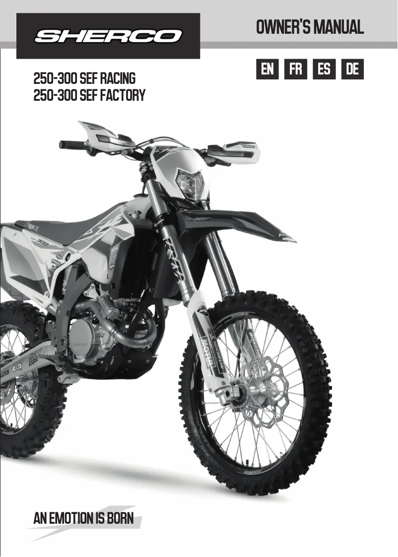 Page 1 de la notice Manuel utilisateur Sherco 250 SEF (2021)