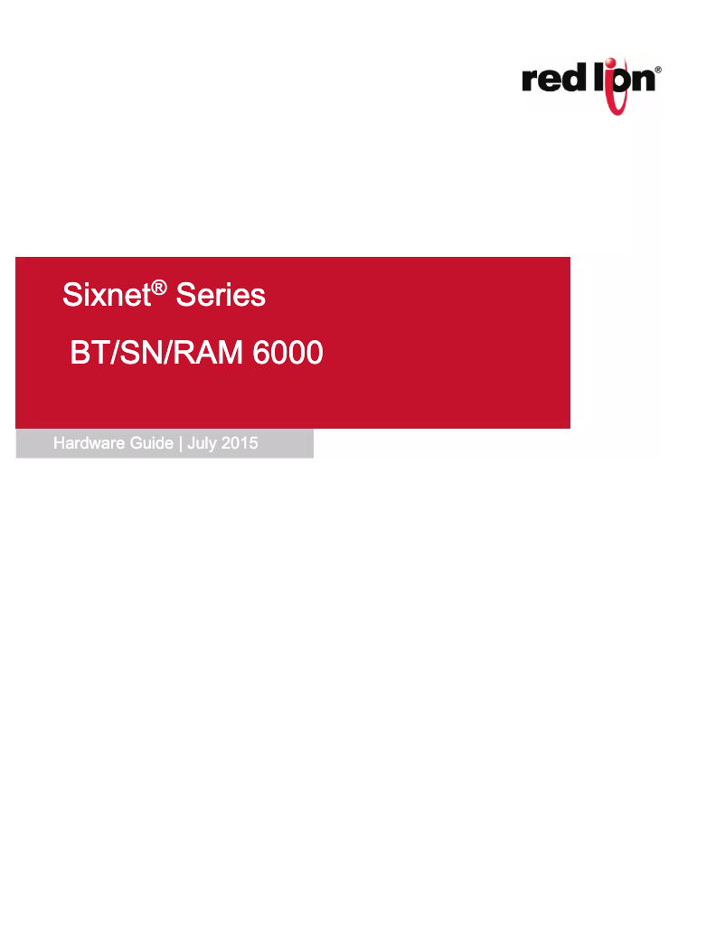 Page 1 de la notice Manuel utilisateur Red Lion RAM-6901-AT