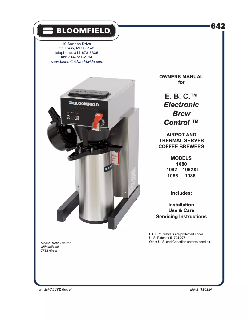 Image de la première page du manuel de l'appareil E.B.C. 1086