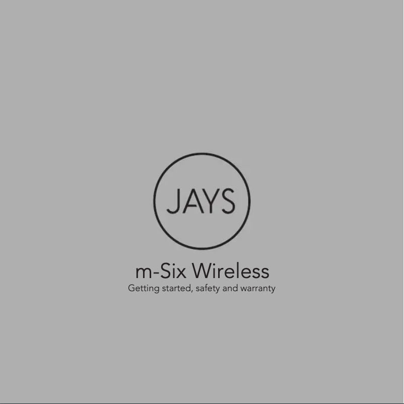 Page n°1 - Manuel utilisateur JAYS m-Six Wireless