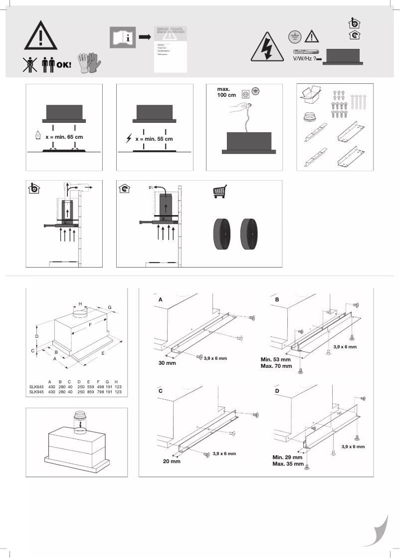 Page 1 of the manual Installation Guide Pelgrim SLK945RVS