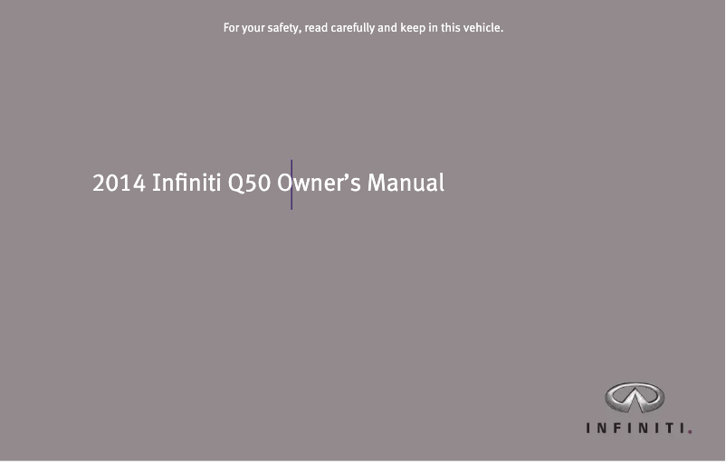 Page 1 de la notice Manuel utilisateur Infiniti Q50 (2014)