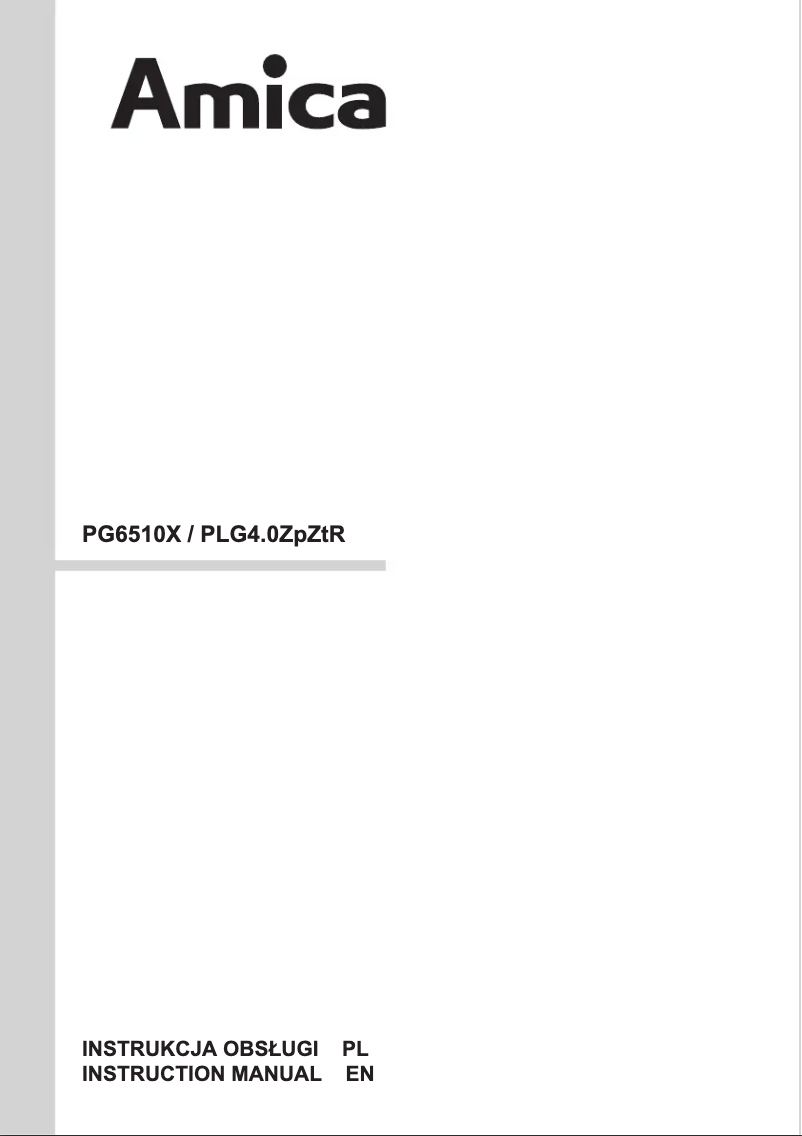 Page n°1 - Manuel utilisateur Amica PG6510X