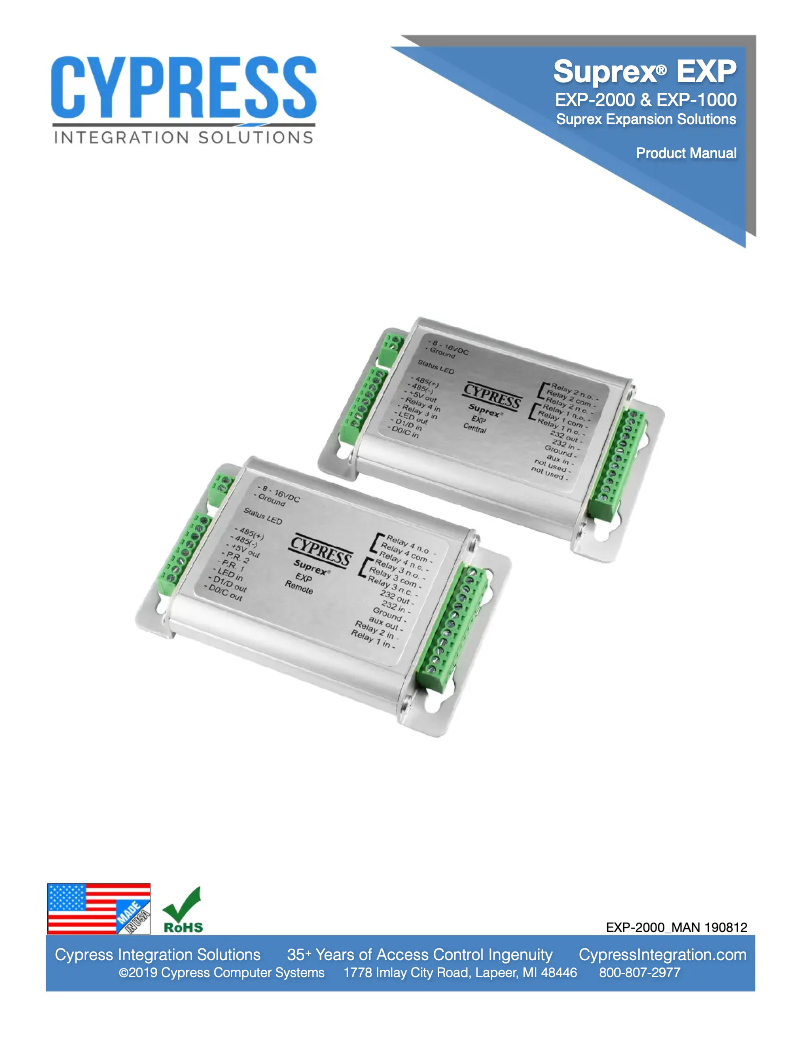 Page n°1 - Manuel utilisateur Cypress Suprex EXP-2000