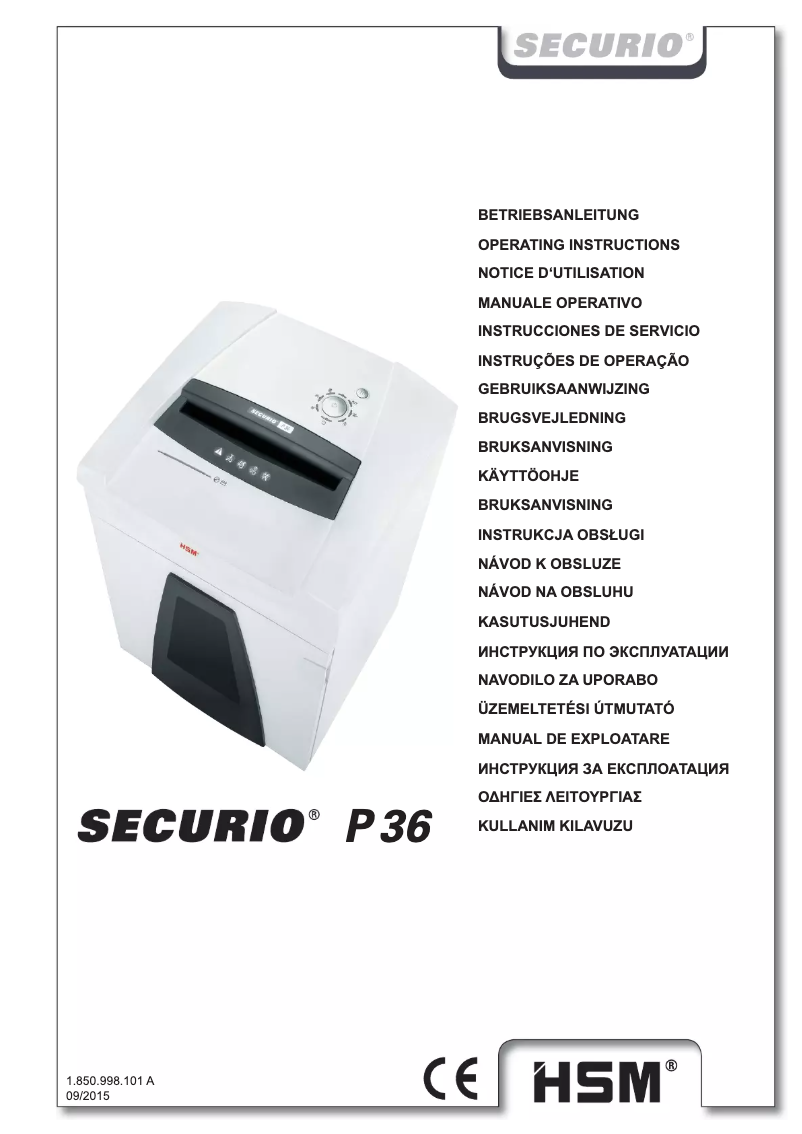 Page 1 de la notice Manuel utilisateur HSM SECURIO P36 1.9x15mm OMDD