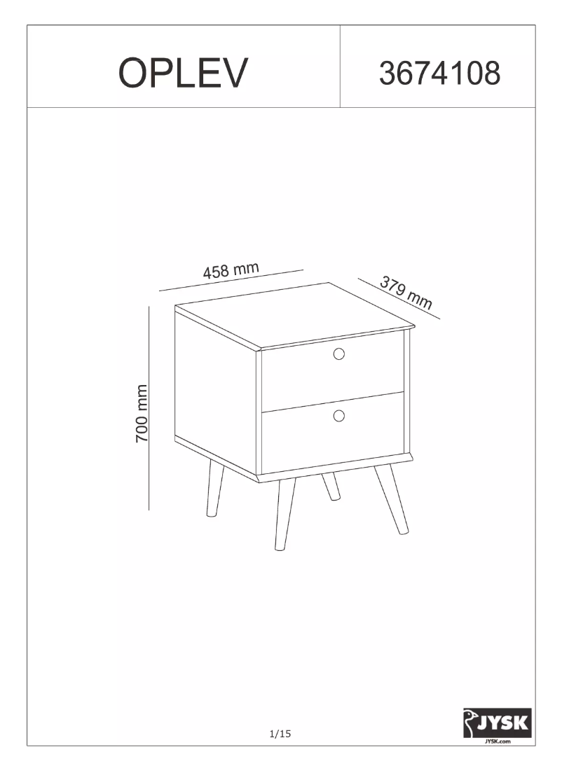 Page 1 de la notice Manuel utilisateur JYSK Oplev