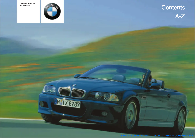 Image de la première page du manuel de l'appareil M3 Convertible (2004)