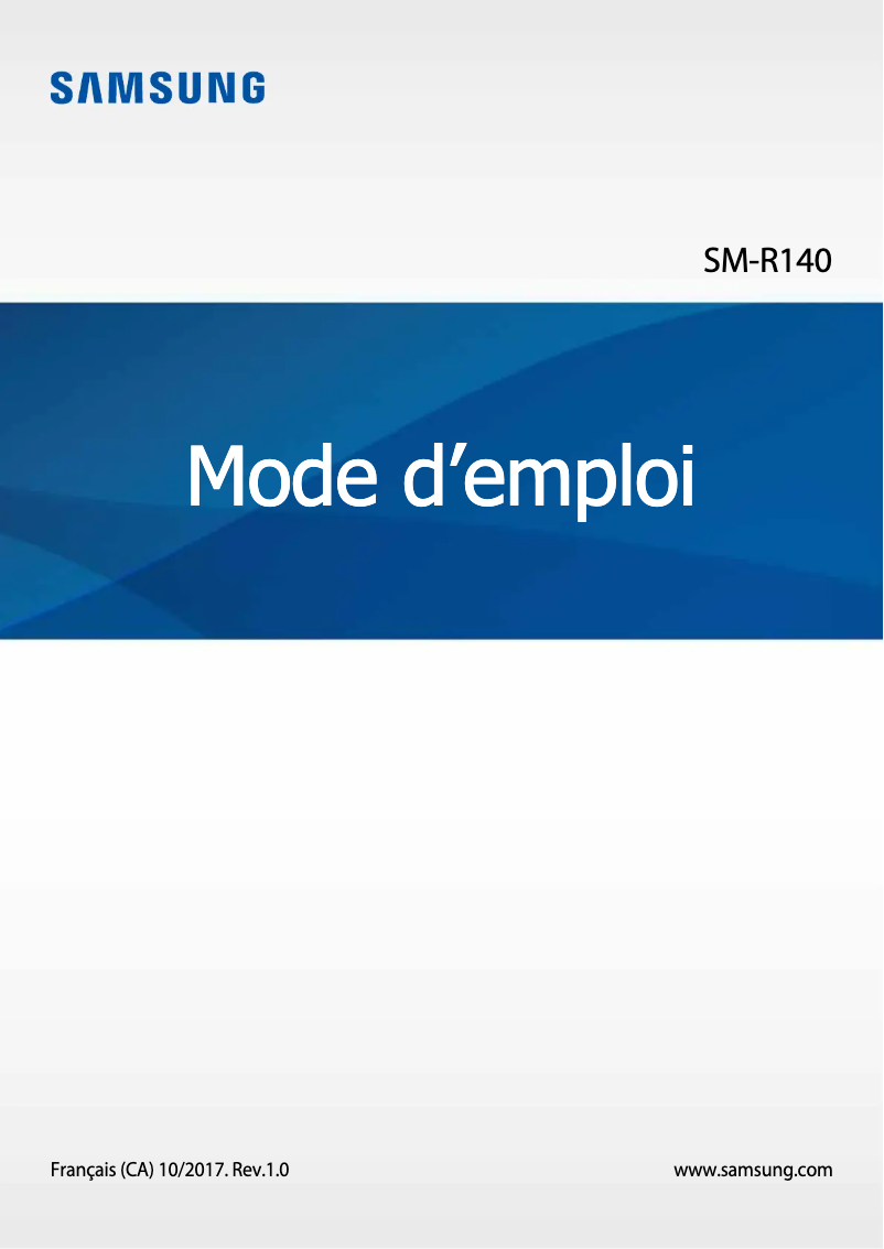 Page 1 de la notice Manuel utilisateur Samsung SM-R140