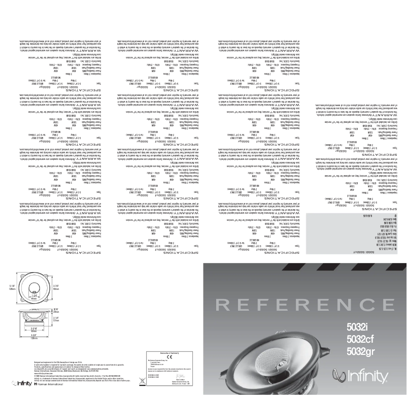 Page 1 de la notice Manuel utilisateur Infinity Reference 5032CF