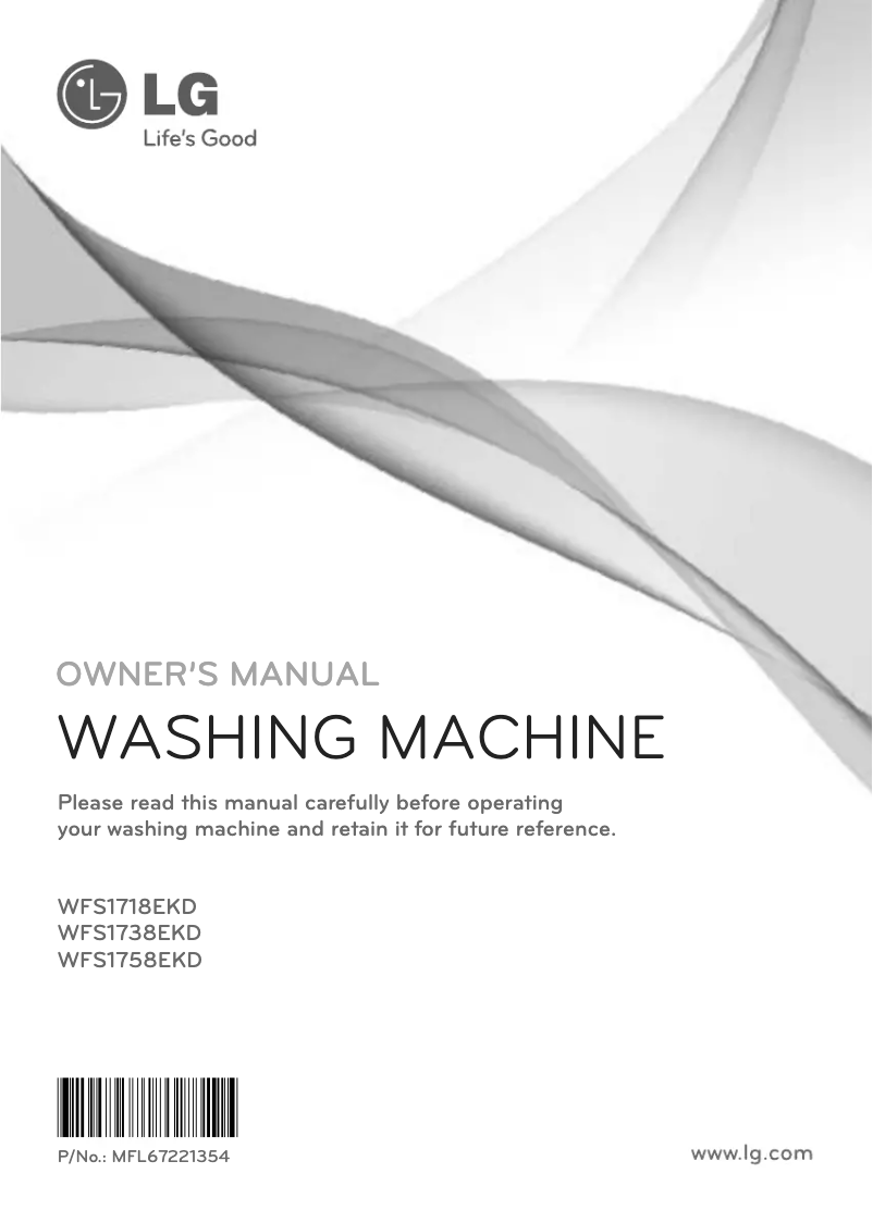 Page n°1 - Manuel utilisateur LG WFS1738EKD