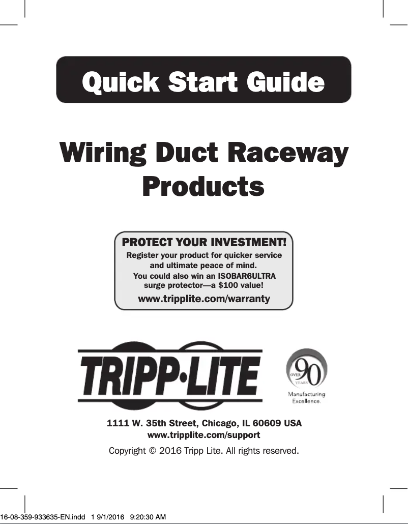 Page 1 de la notice Manuel utilisateur Tripp Lite N080-C25-IC-WH