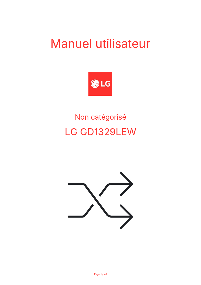Page n°1 - Manuel utilisateur LG GD1329LEW