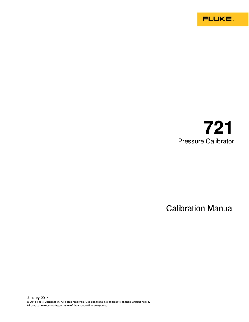 Page 1 de la notice Manuel utilisateur Fluke 721