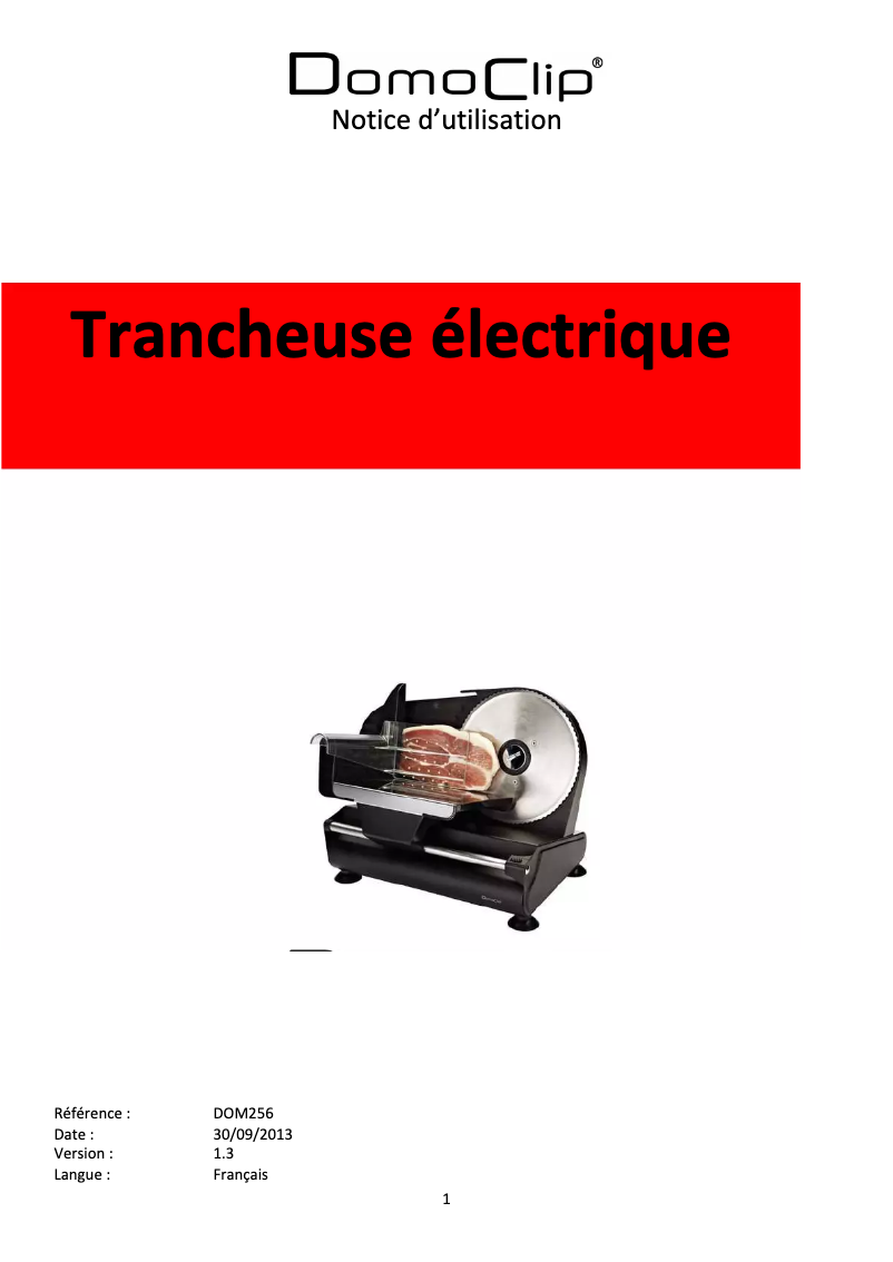 Page n°1 - Manuel utilisateur Domoclip DOM256A