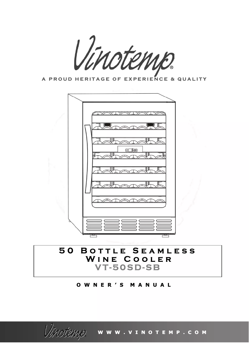 Page 1 de la notice Manuel utilisateur Vinotemp VT-50SD SB