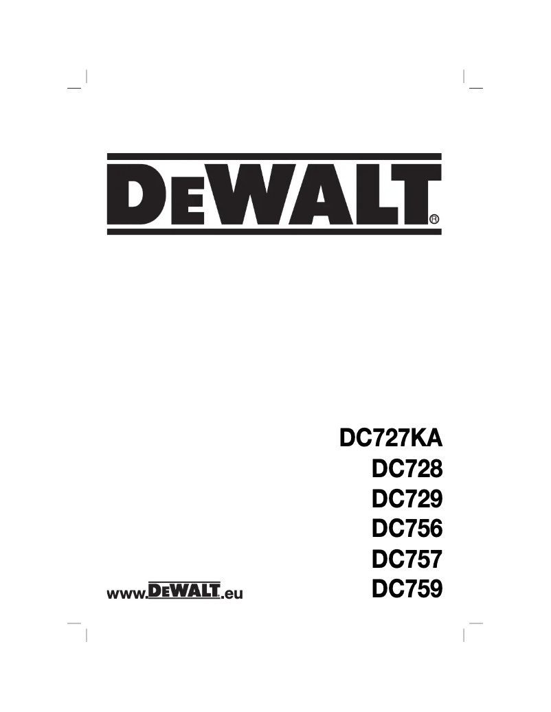Page n°1 - Manuel utilisateur DeWalt DC729