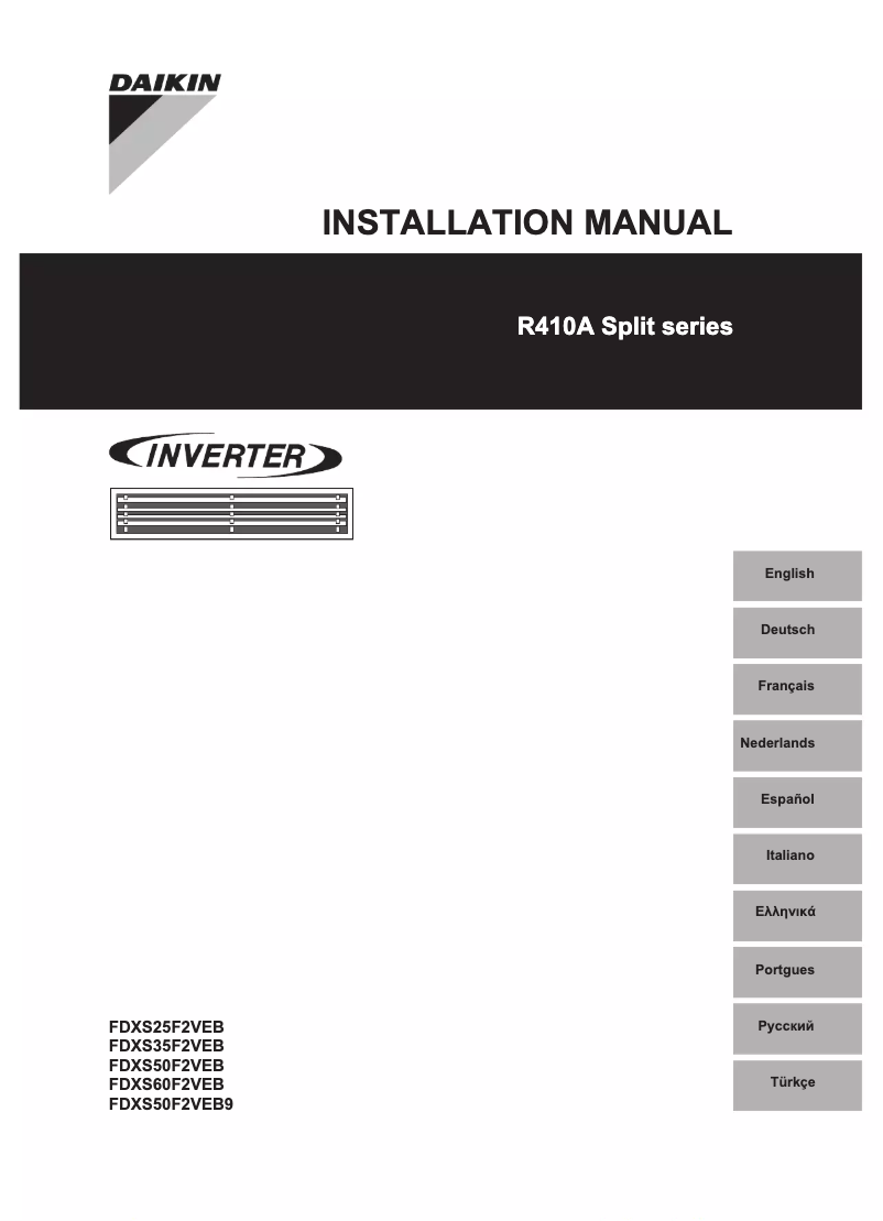 Page n°1 - Guide d'installation Daikin FDXS35F2VEB